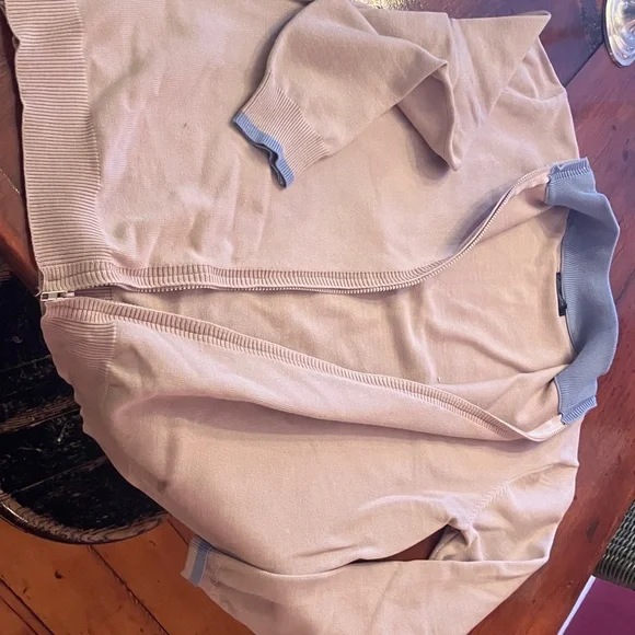 Fashion Brand Company Light Pink and Sky Blue Zip-Up Sweater
